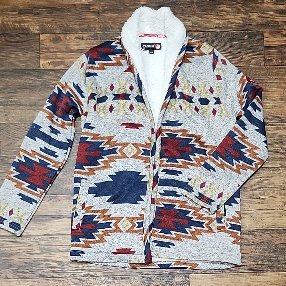 Canada Weathergear White and Red Fleece Jacket